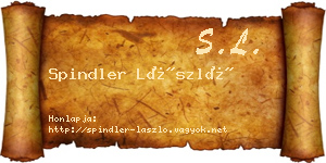 Spindler László névjegykártya